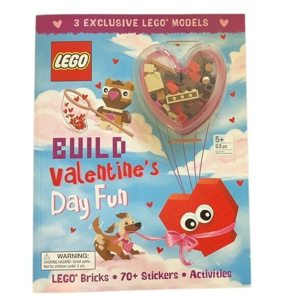 Lego Build Valentine’s Day Fun Model Book Lego Bricks Stickers Activities - Picture 1 of 3